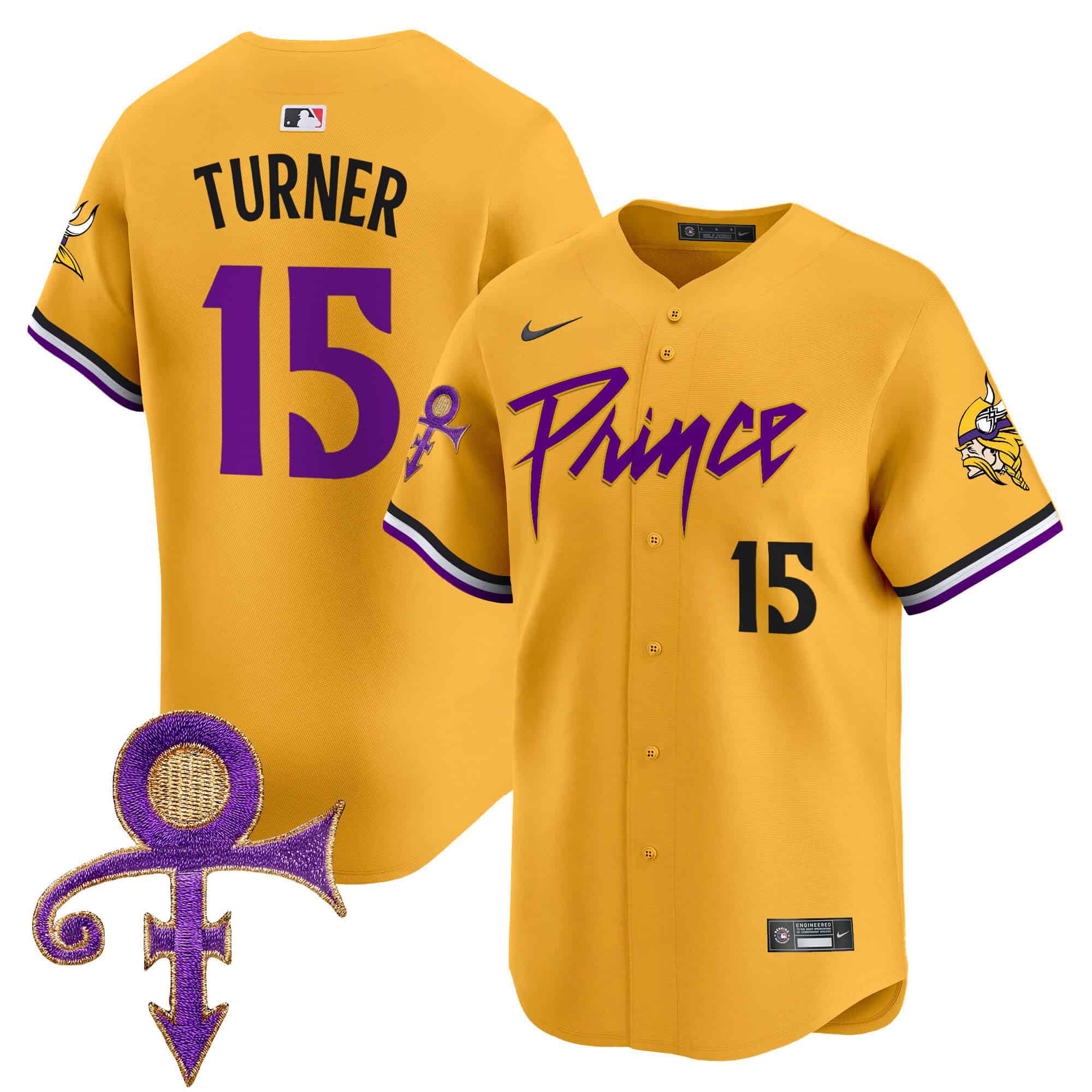 Men Minnesota Vikings #15 Turner Yellow 2024 Nike Prince Patch Vapor Premier Limited NFL Jersey->indianapolis colts->NFL Jersey